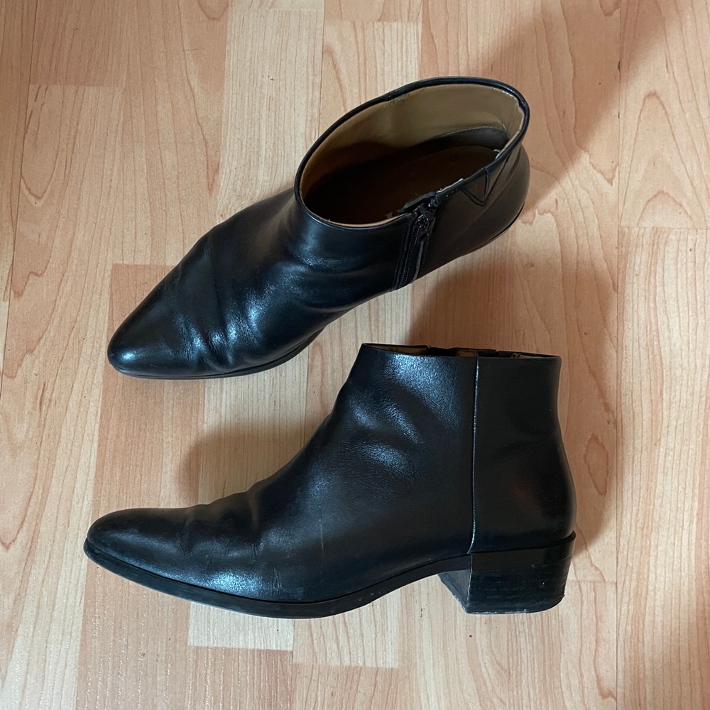 Coach Black Leather Zipper Boots